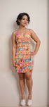 CHACHA Ruffle Knee length DIGITAL PRINT Dress - D2760